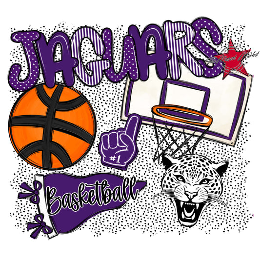 Jaguars Basketball Spirit-Purple