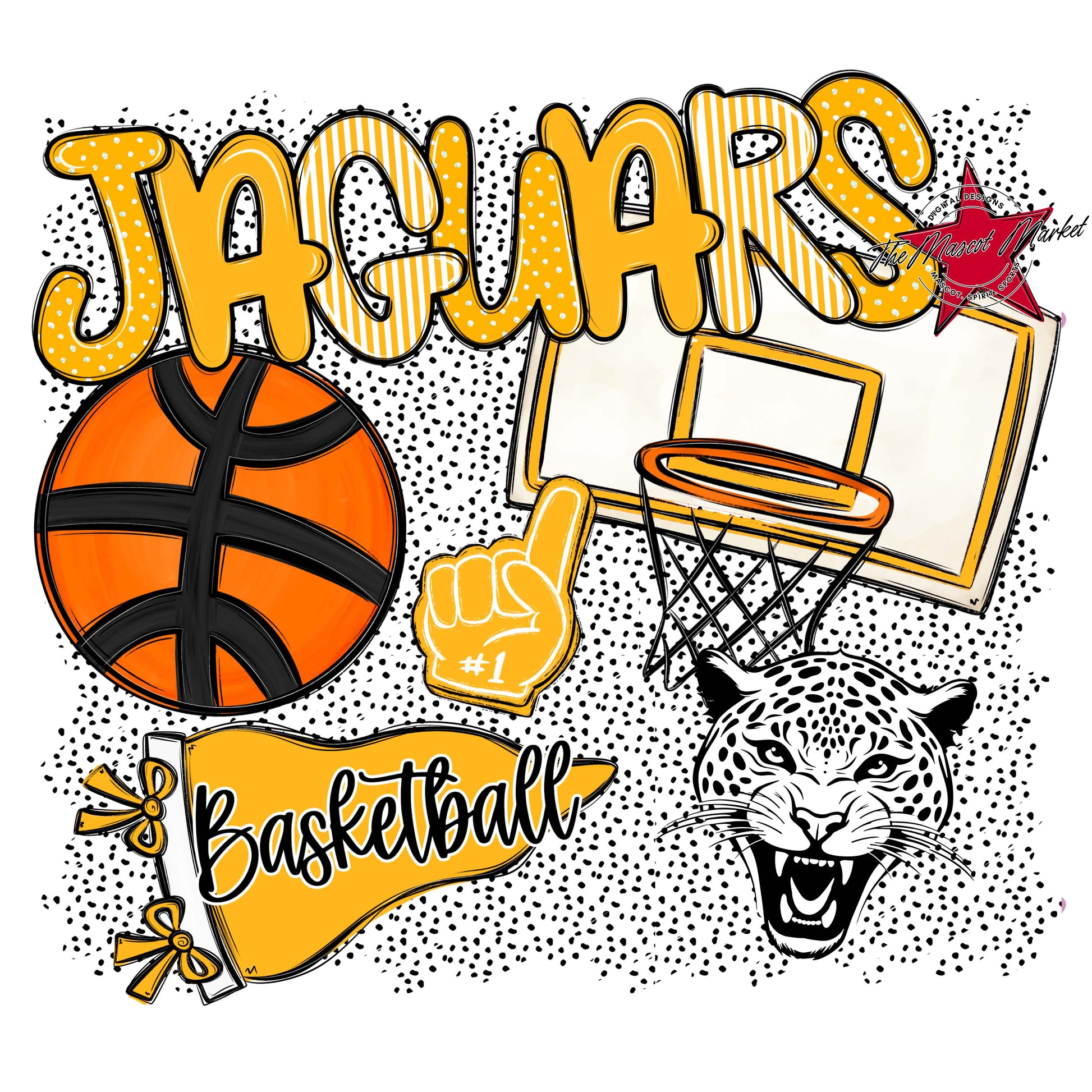 Jaguars Basketball Spirit-Yellow