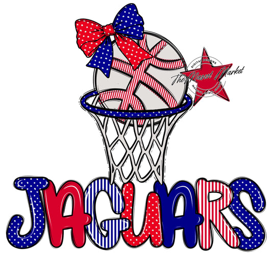 Jaguars Basketball Spirit Design-Blue & Red