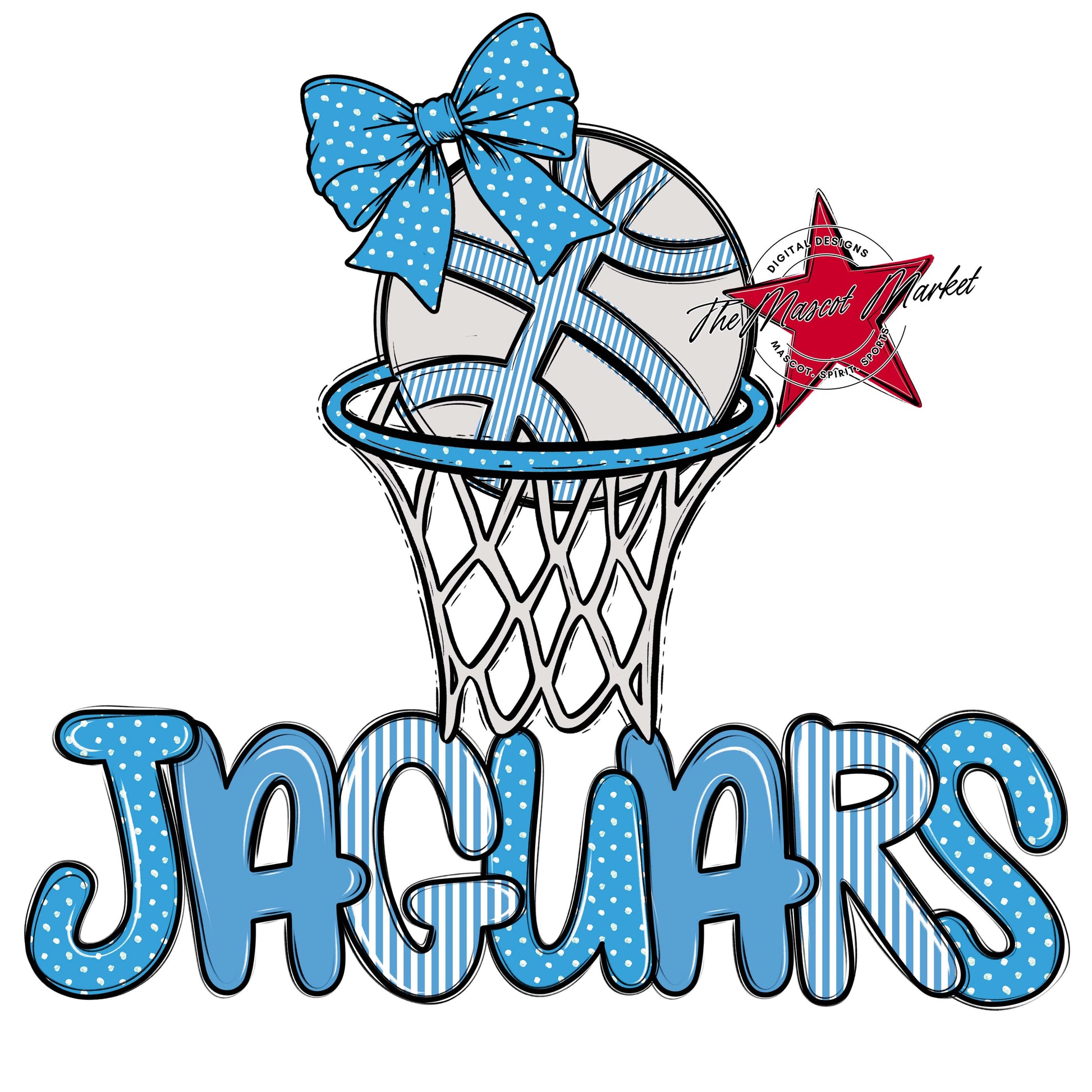 Jaguars Basketball Spirit Design-Carolina Blue