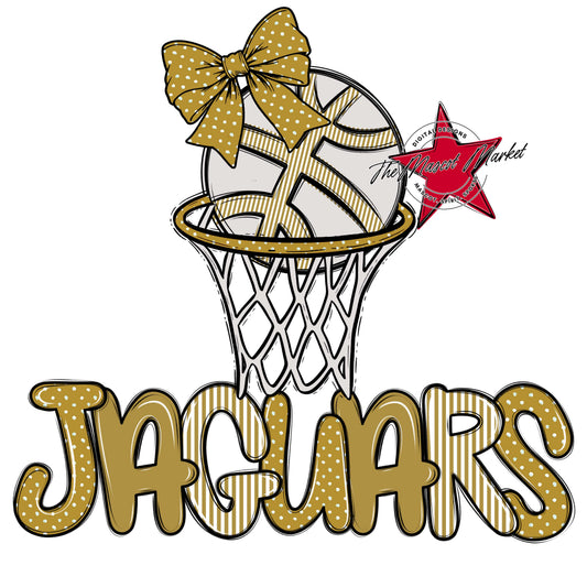 Jaguars Basketball Spirit Design-Gold