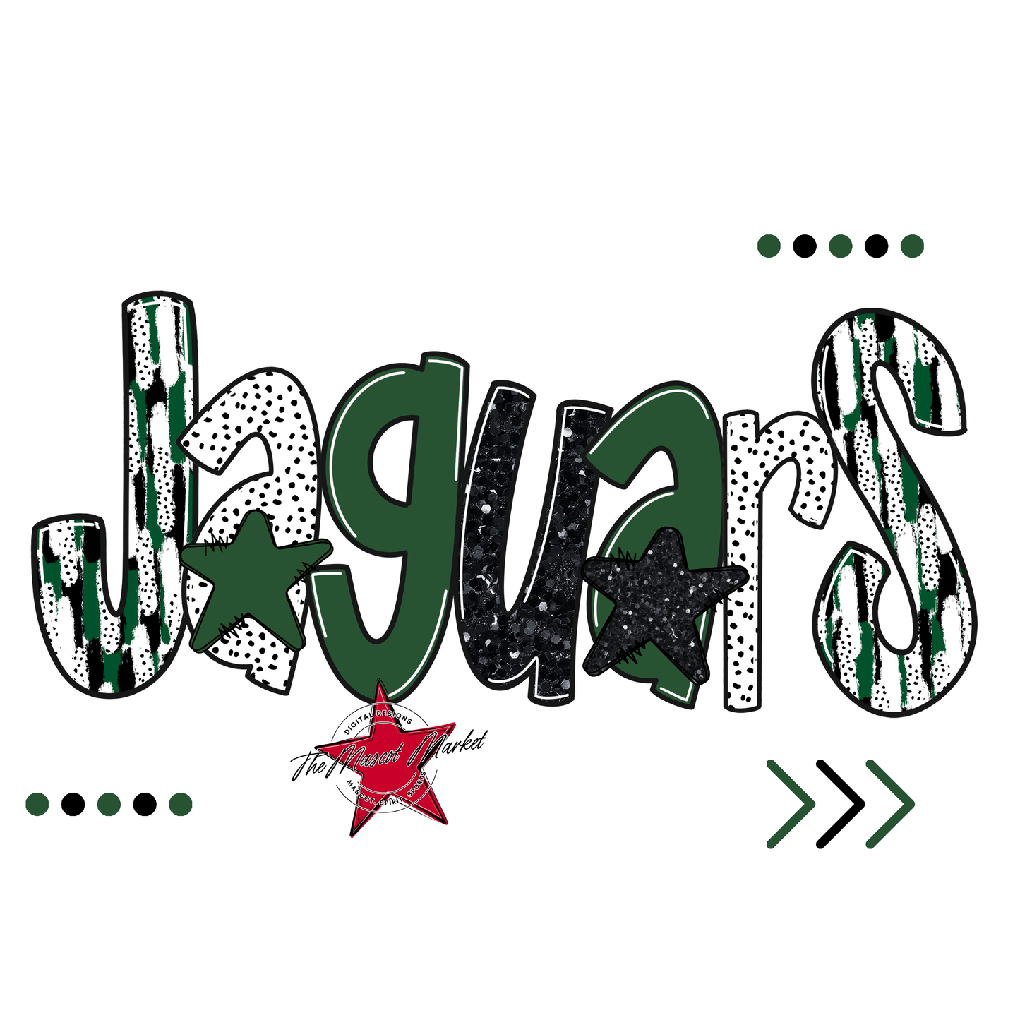 Jaguars Brushstroke Alpha w Arrows-Green