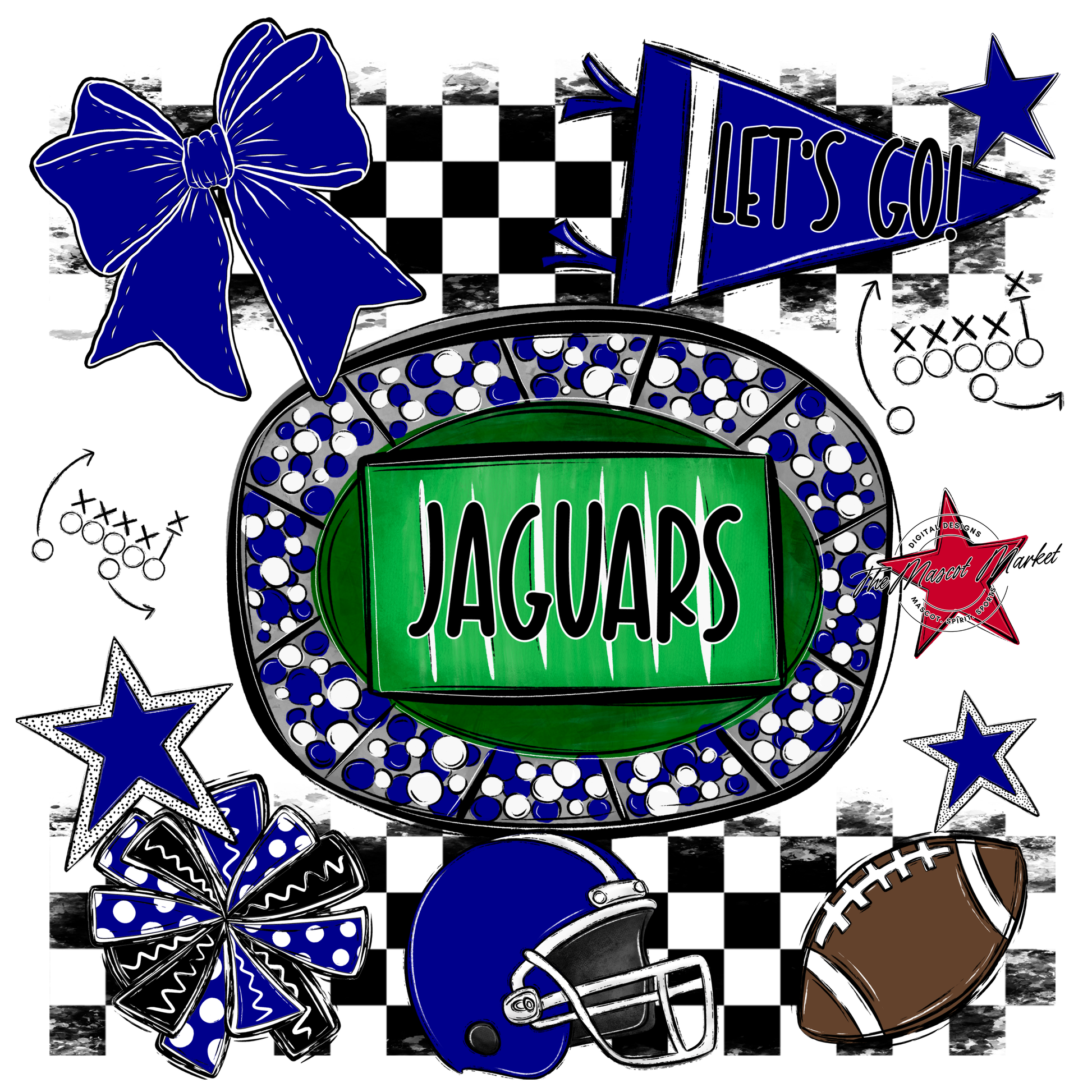 Jaguars Checkers Spirit Design-Blue