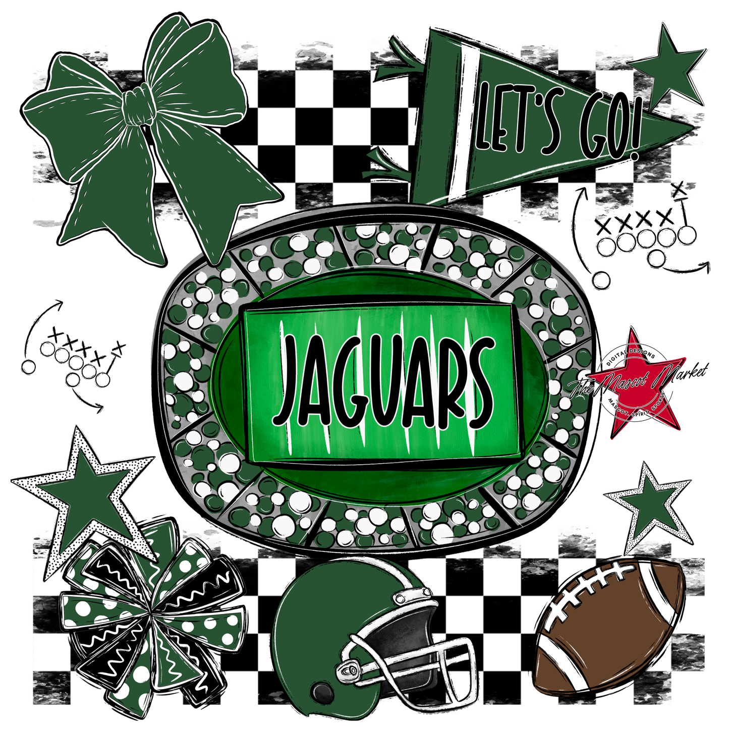 Jaguars Checkers Spirit Design-Green