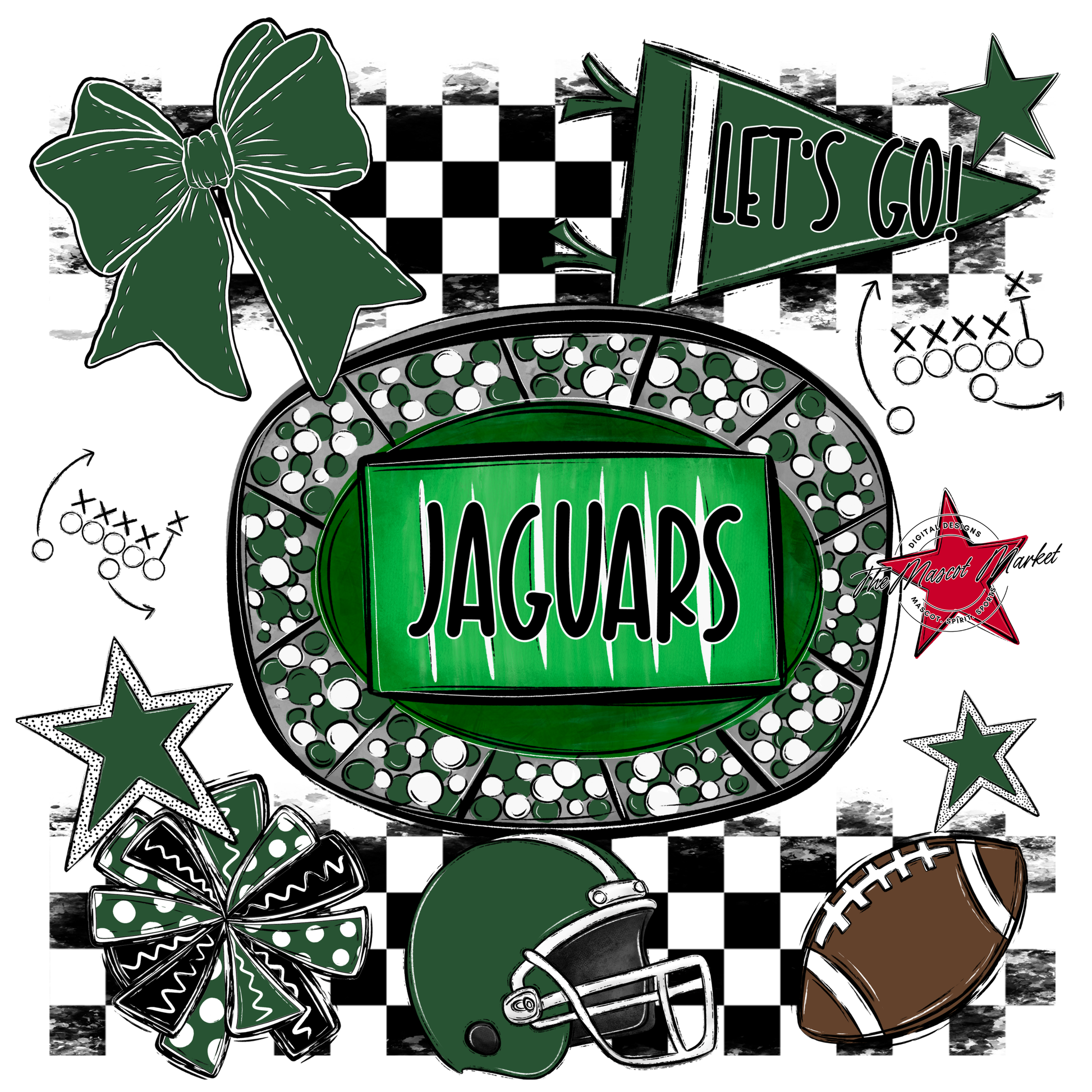 Jaguars Checkers Spirit Design-Green