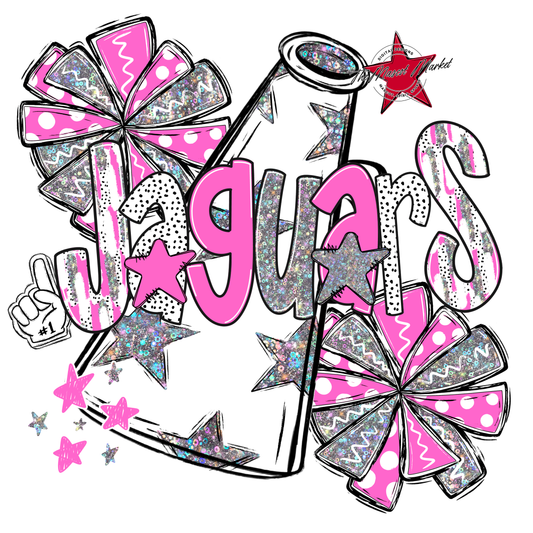 Jaguars Cheer Megaphone Scrape-Baby Pink
