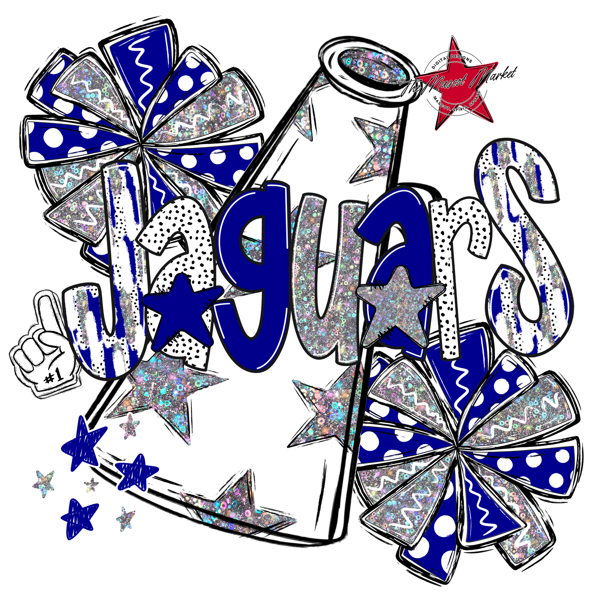 Jaguars Cheer Megaphone Scrape-Blue
