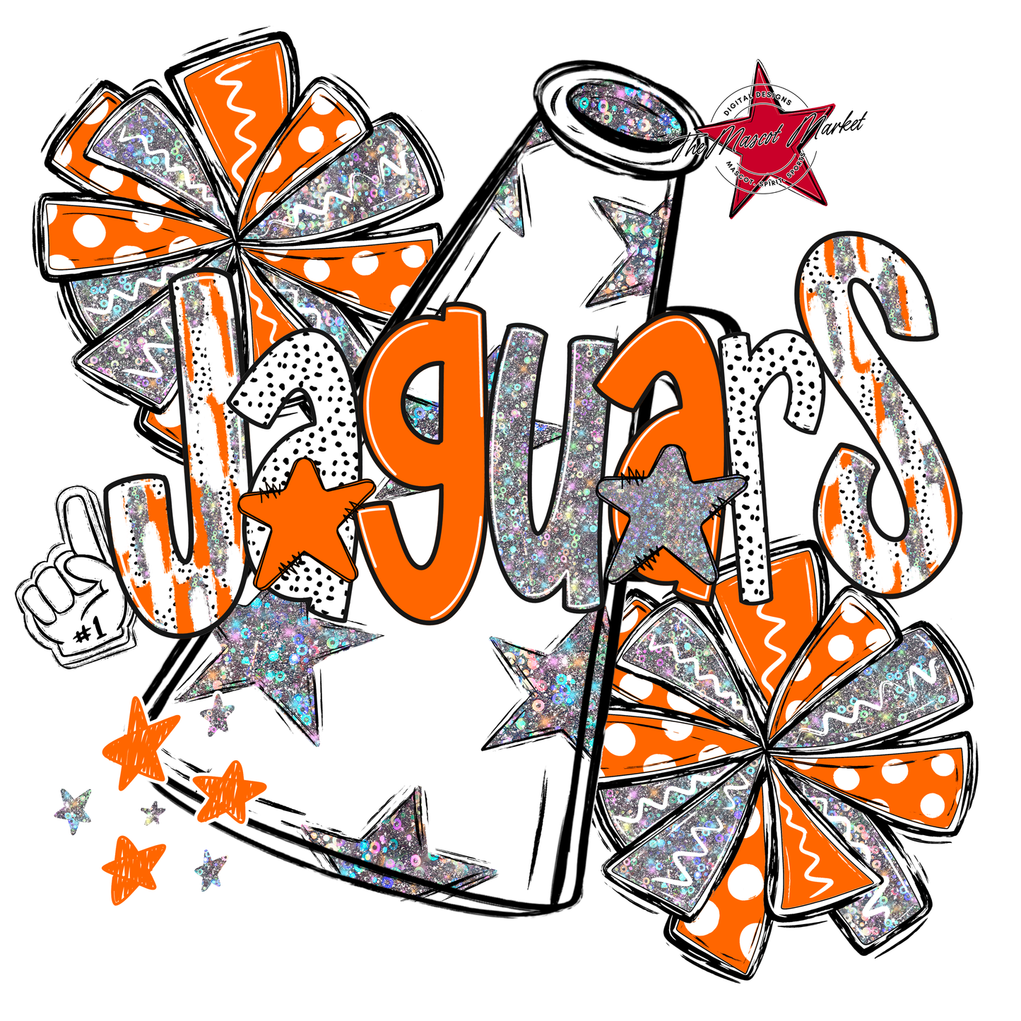 Jaguars Cheer Megaphone Scrape-Orange
