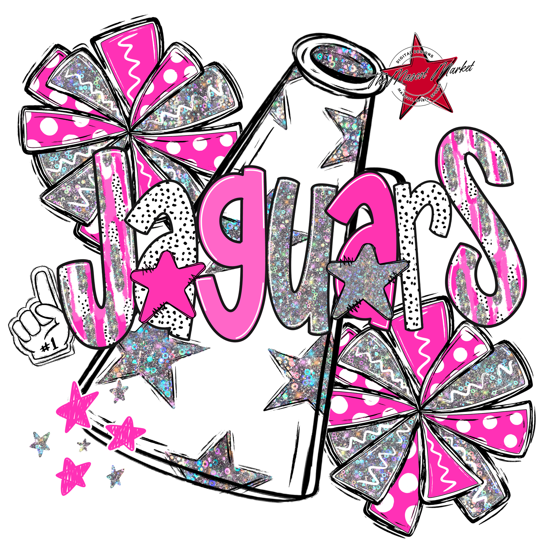 Jaguars Cheer Megaphone Scrape-Pink
