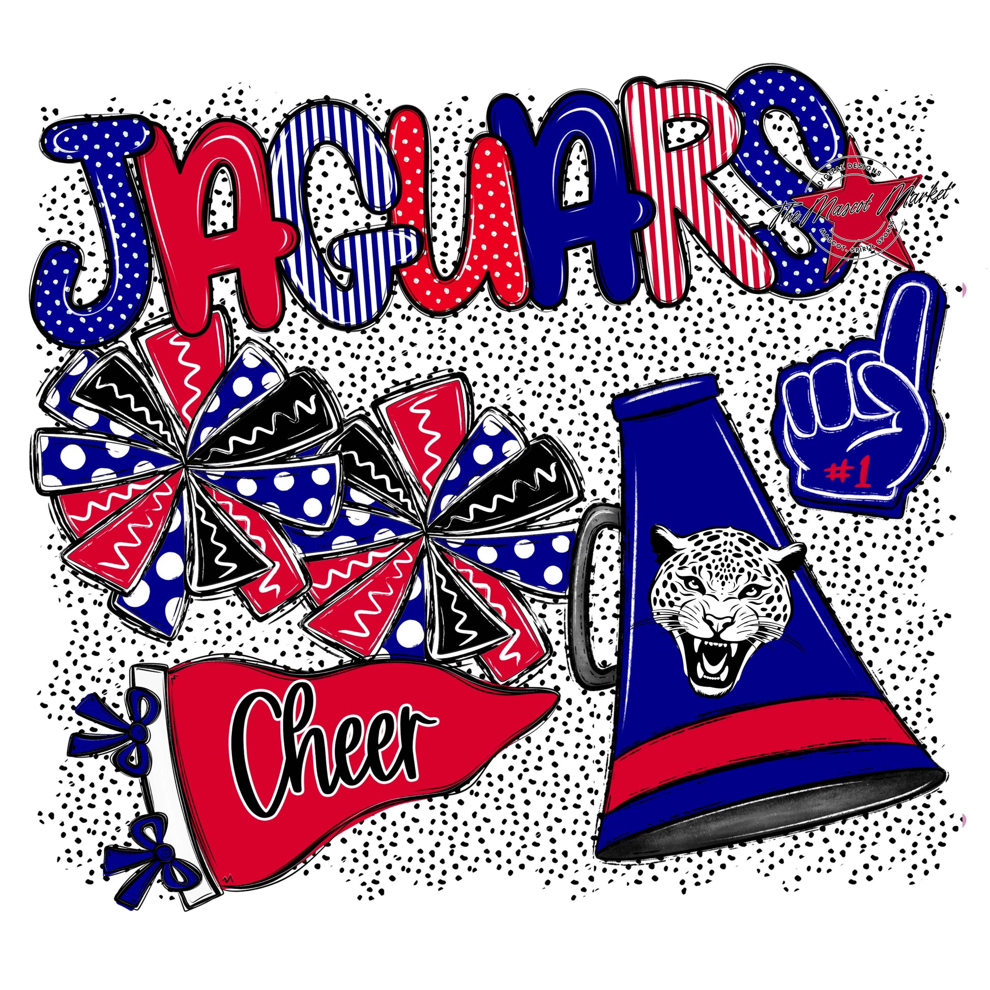 Jaguars Cheer Spirit-Blue & Red