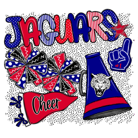 Jaguars Cheer Spirit-Blue & Red