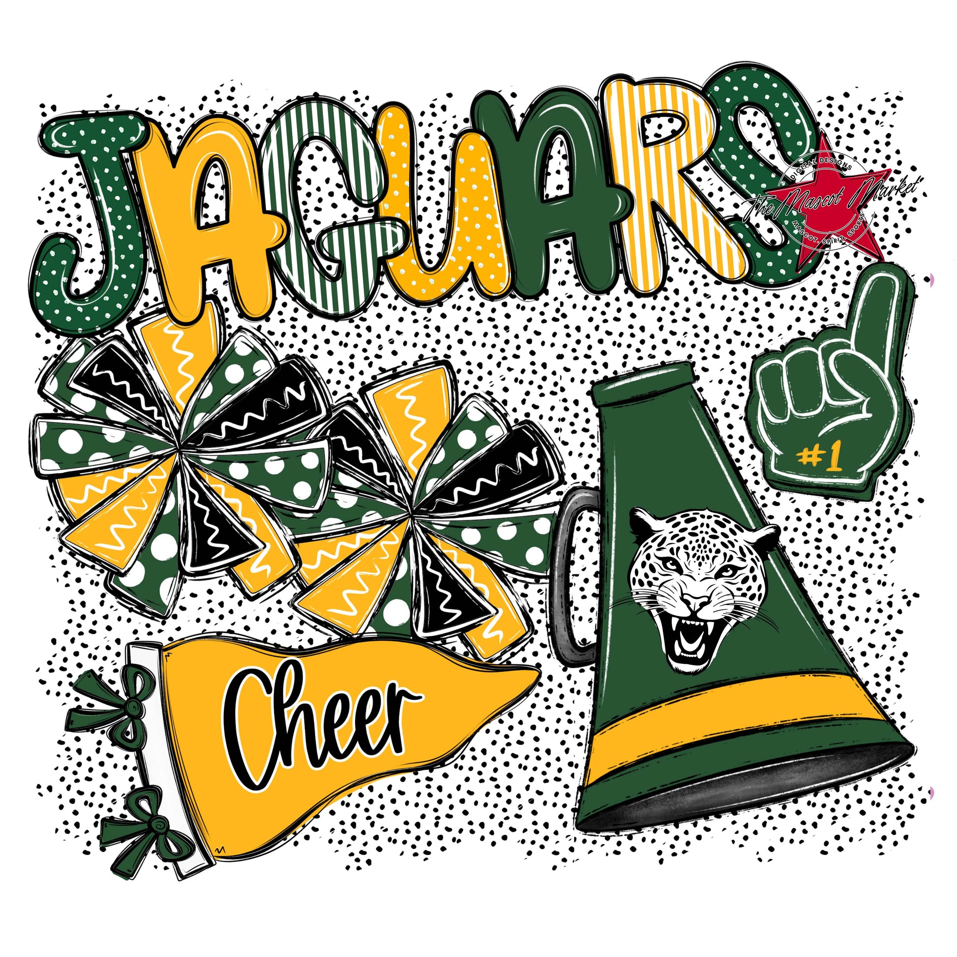 Jaguars Cheer Spirit-Green & Yellow