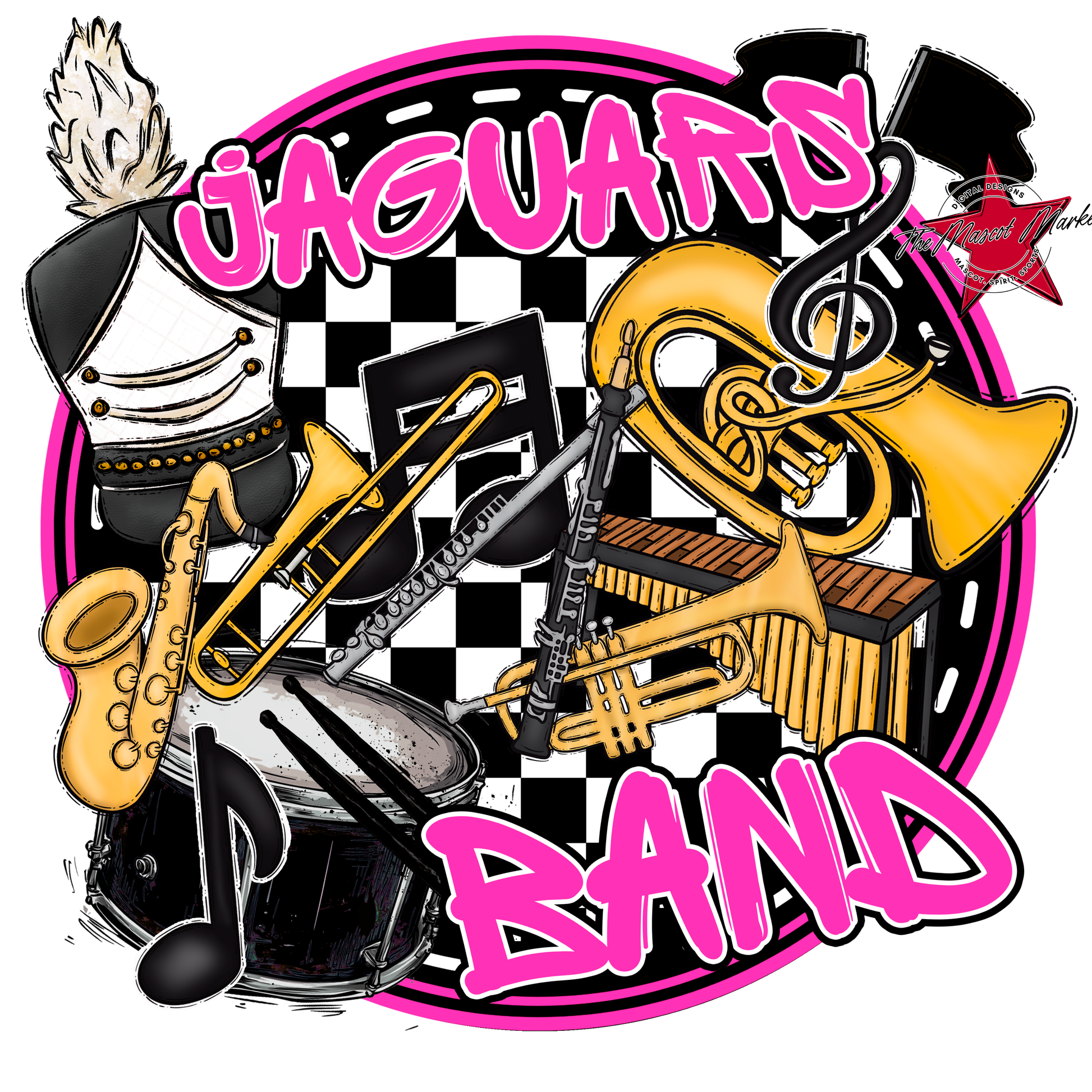 Jaguars Circle Band Design-Pink