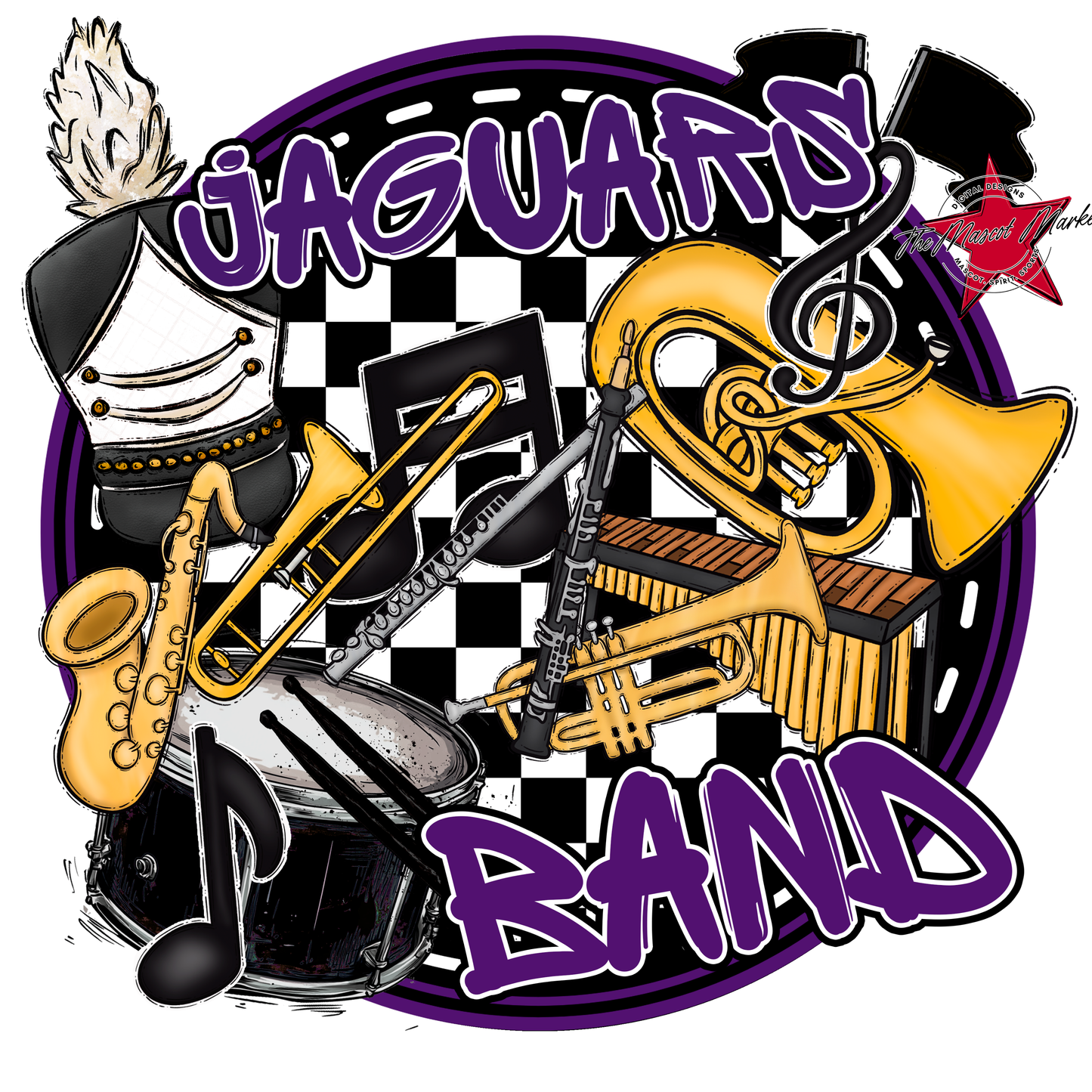 Jaguars Circle Band Design-Purple