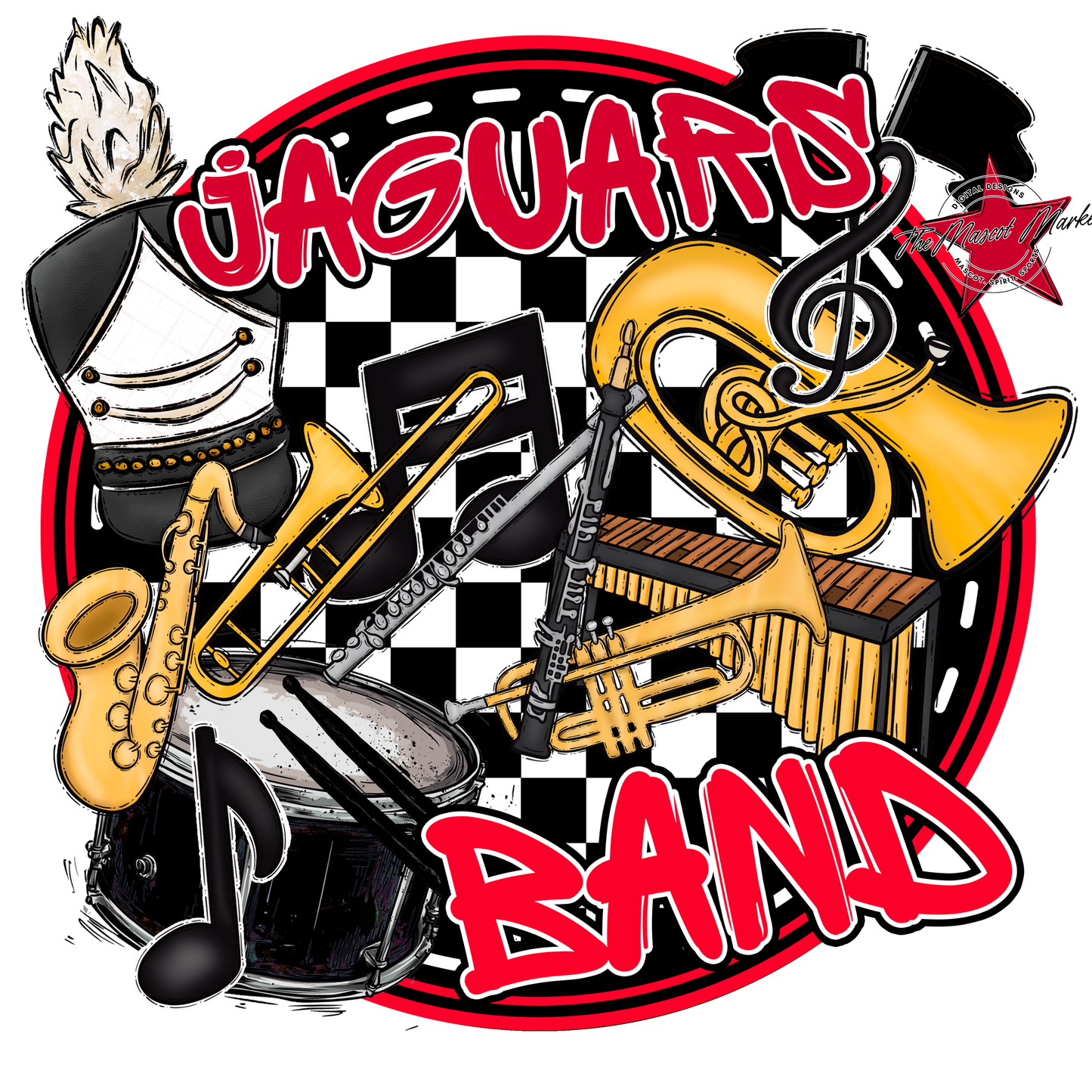 Jaguars Circle Band Design-Red