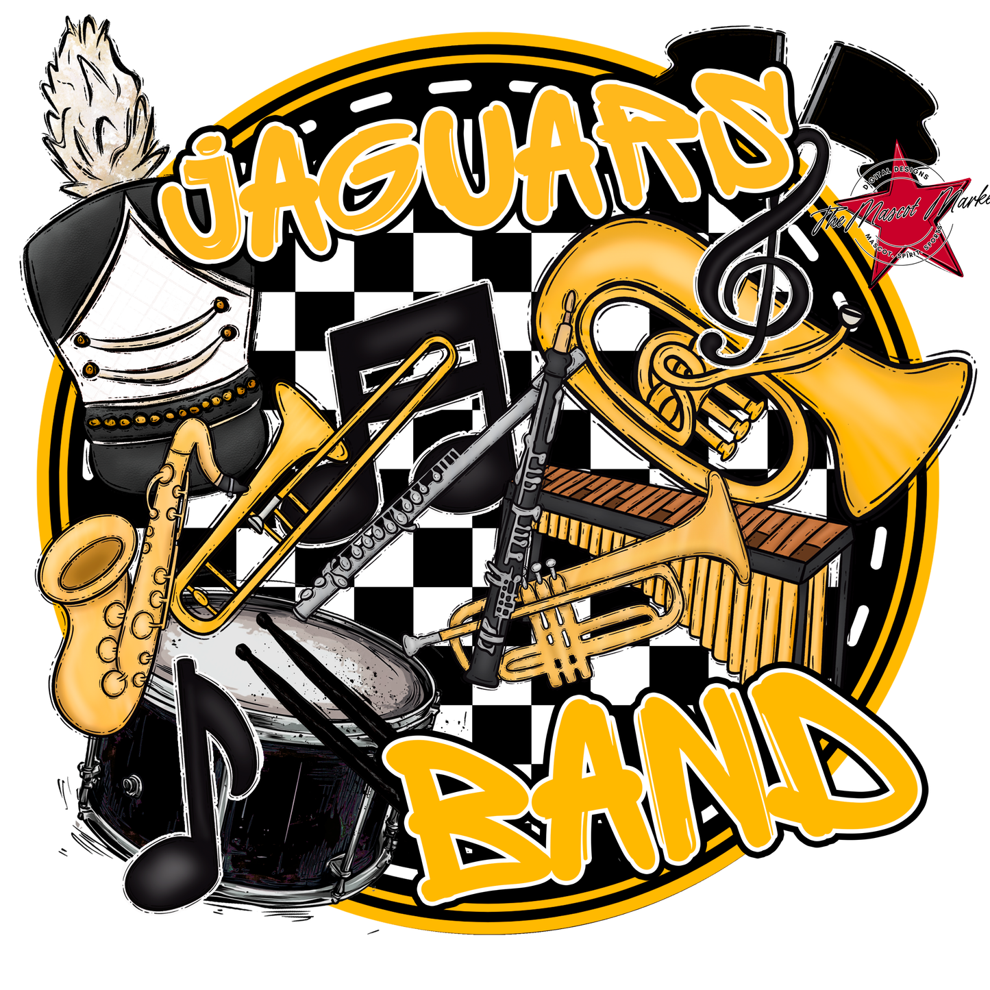 Jaguars Circle Band Design-Yellow