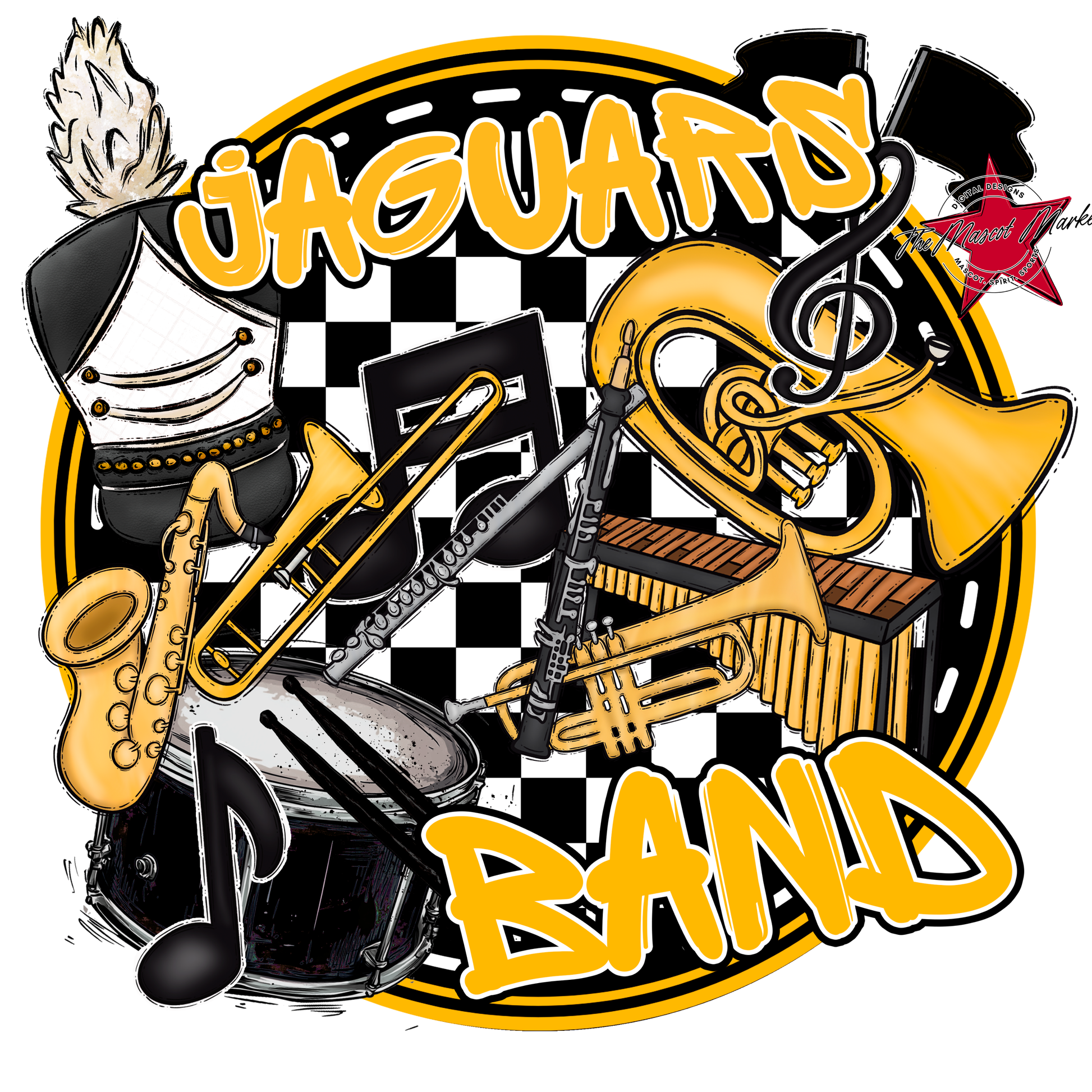 Jaguars Circle Band Design-Yellow