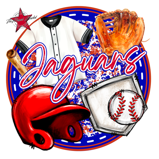 Jaguars Circle Baseball Design-Blue-Red