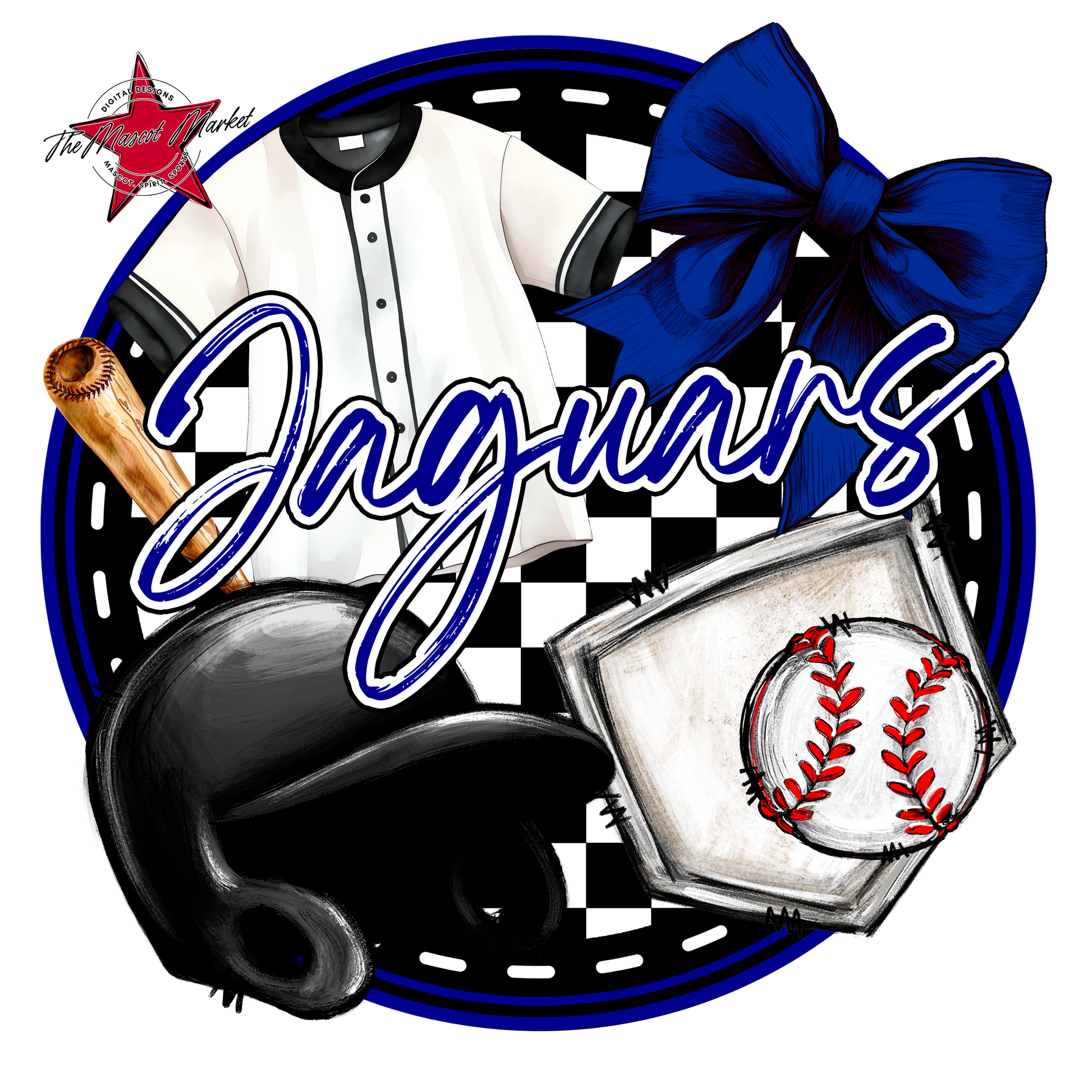 Jaguars Circle Baseball Design-Blue