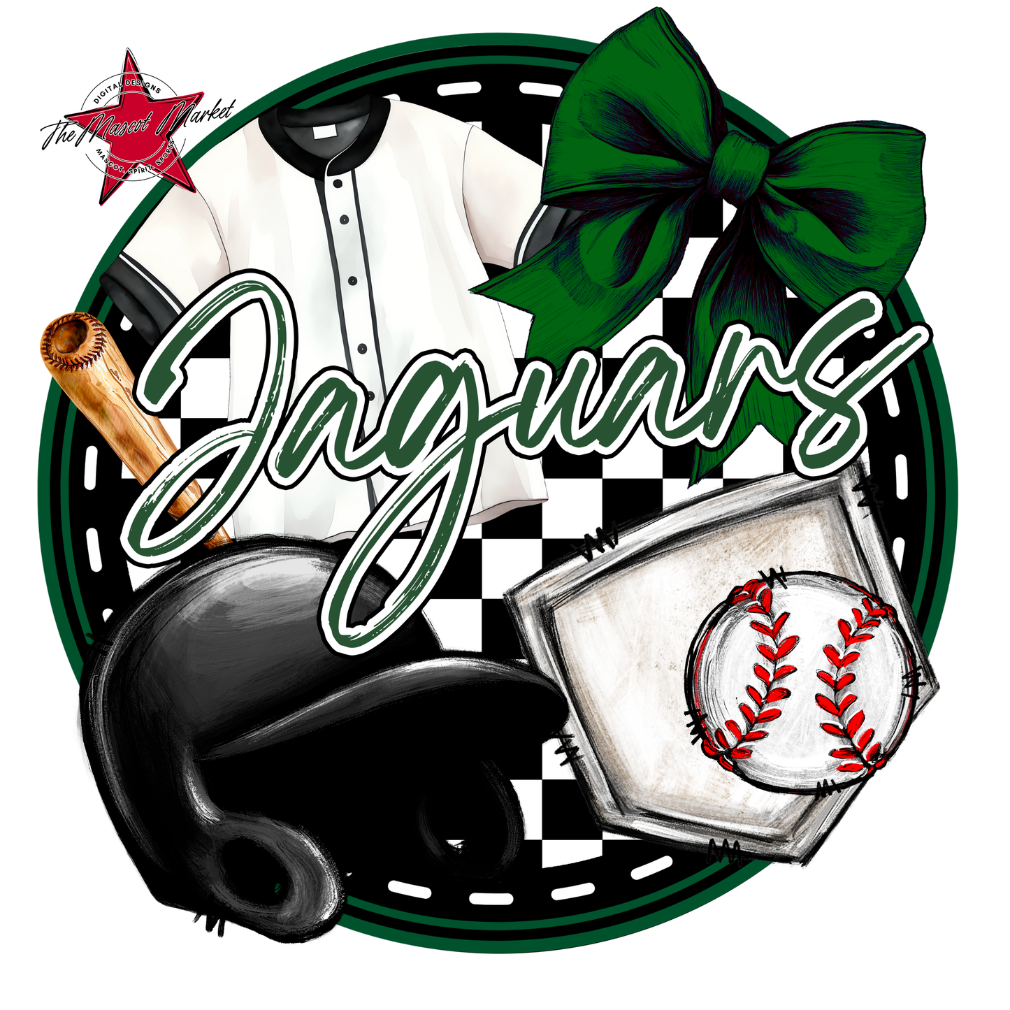 Jaguars Circle Baseball Design-Green