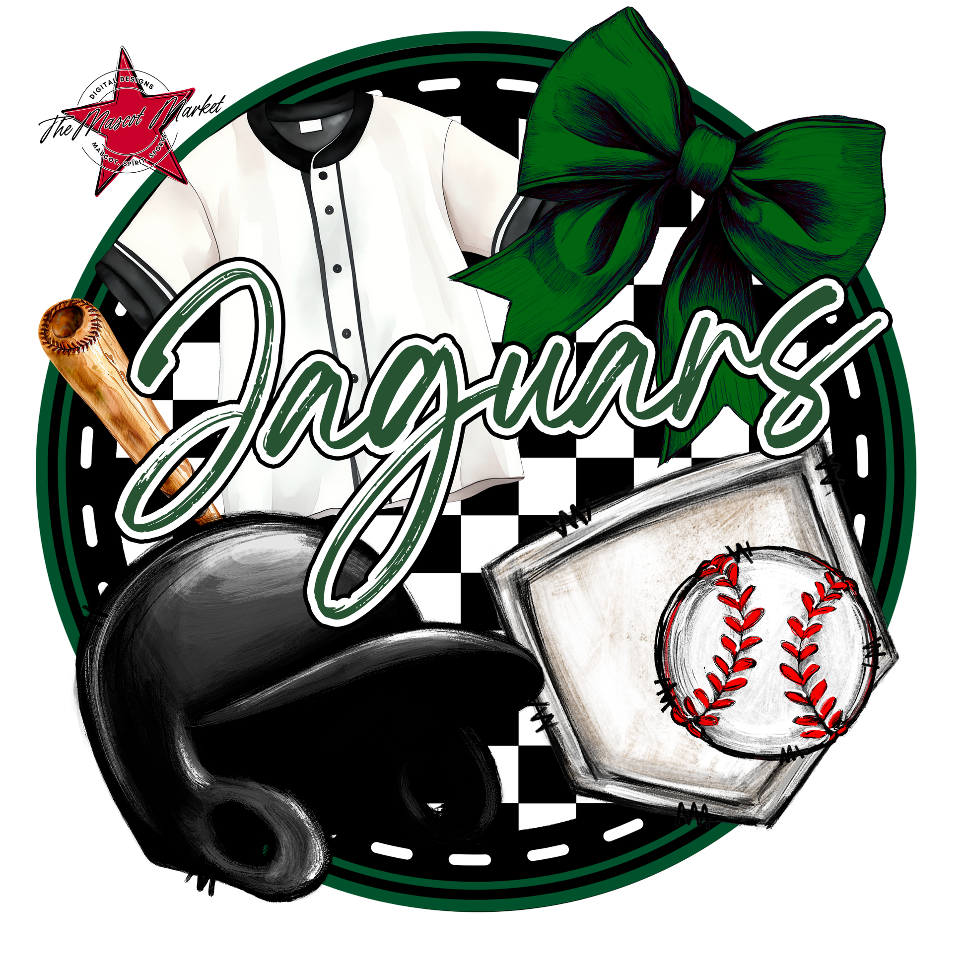 Jaguars Circle Baseball Design-Green