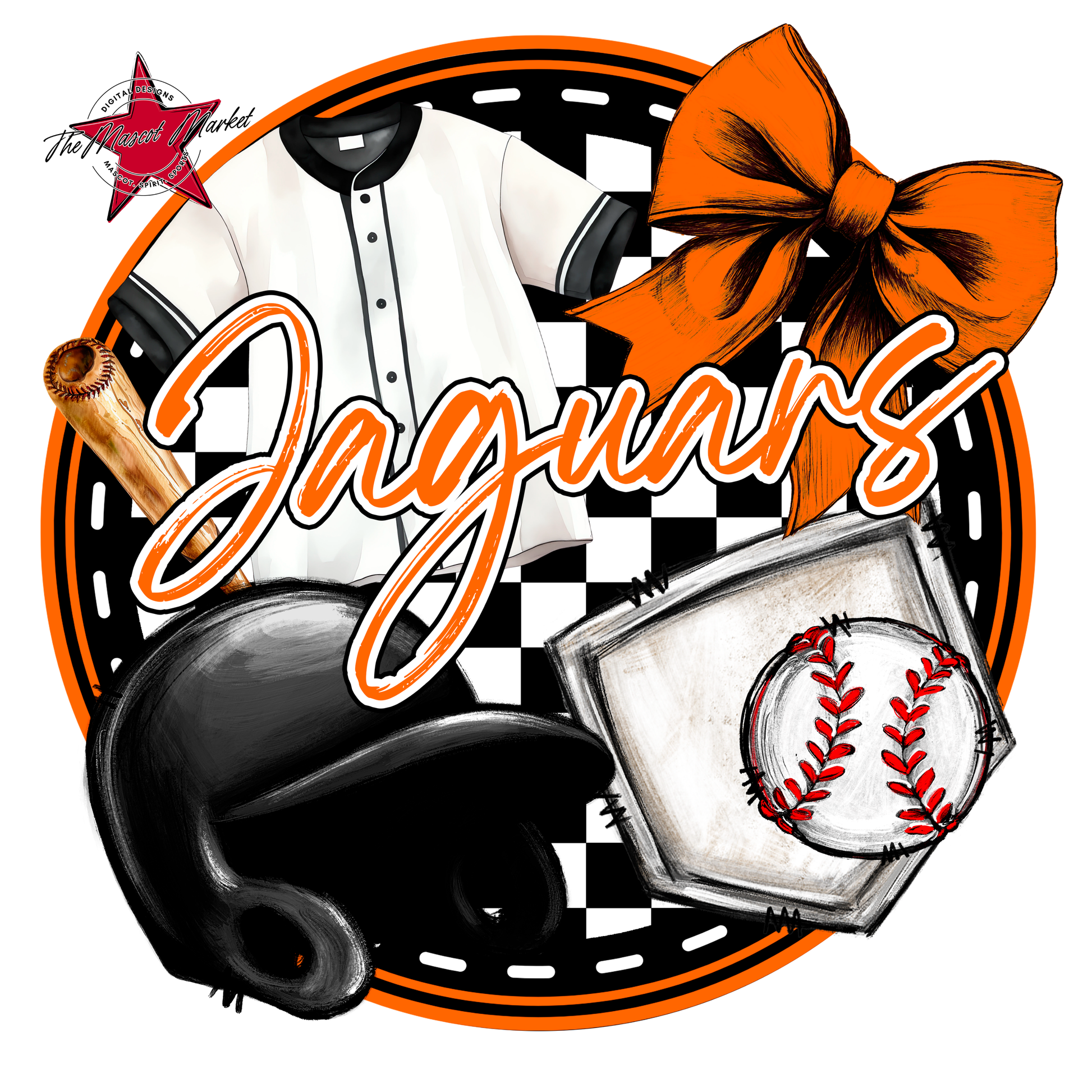 Jaguars Circle Baseball Design-Orange