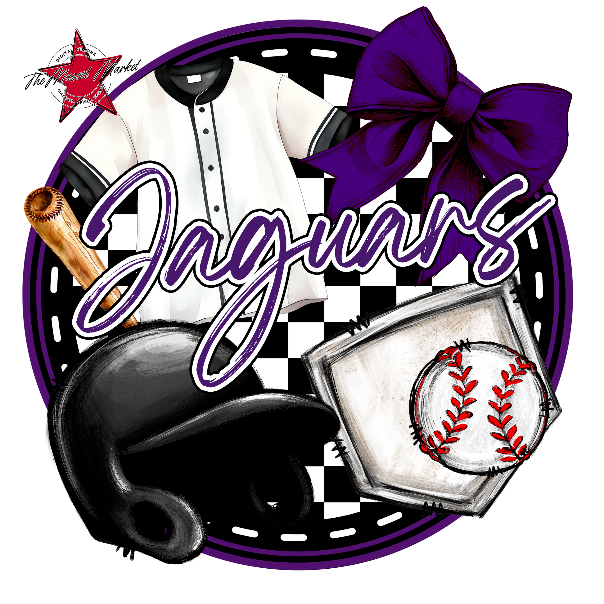 Jaguars Circle Baseball Design-Purple