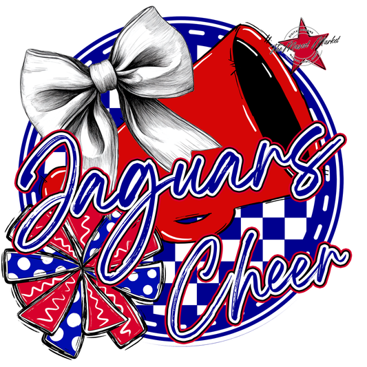 Jaguars Circle Cheer Design-Blue-Red
