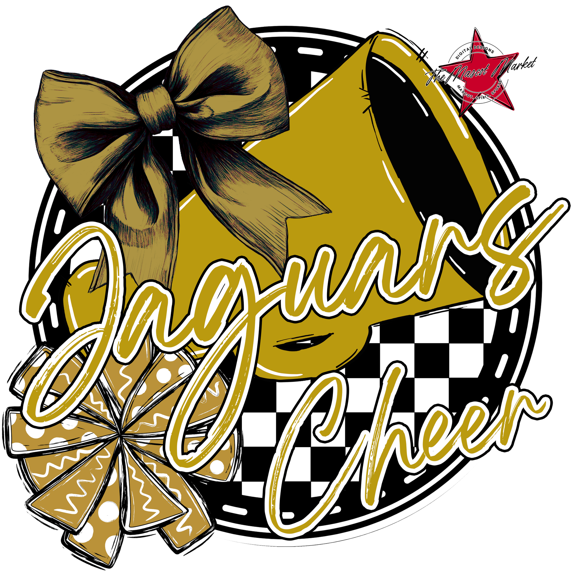 Jaguars Circle Cheer Design-Gold