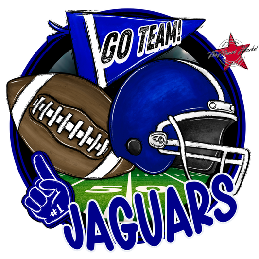 Jaguars Circle Football Design-Blue