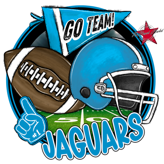 Jaguars Circle Football Design-Carolina Blue