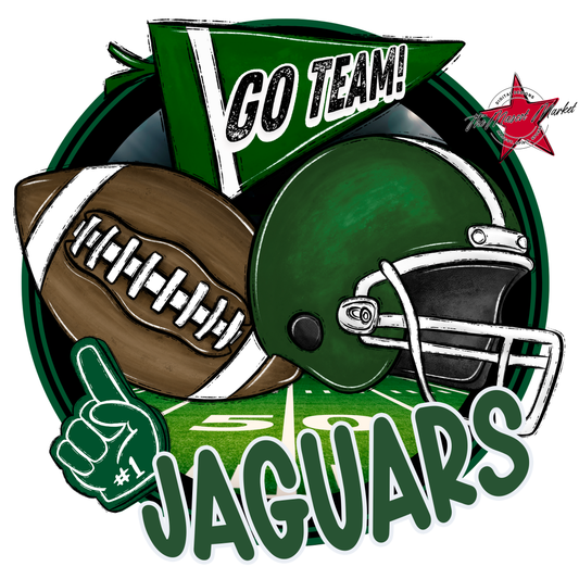 Jaguars Circle Football Design-Green