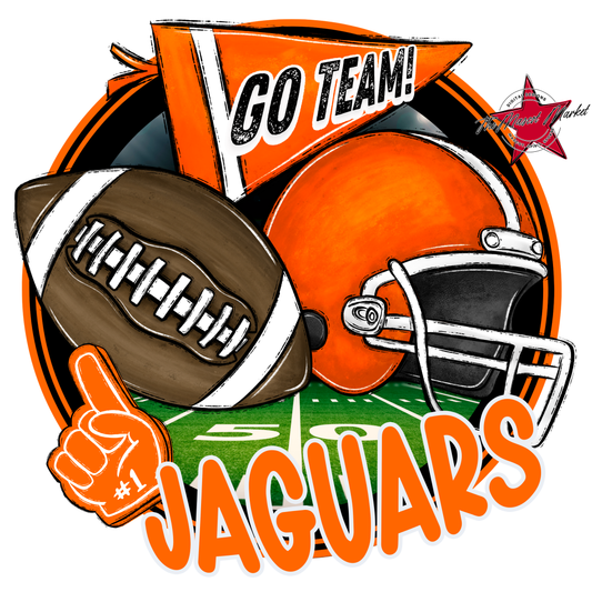 Jaguars Circle Football Design-Orange