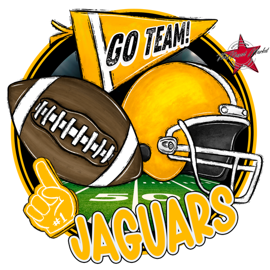 Jaguars Circle Football Design-Yellow