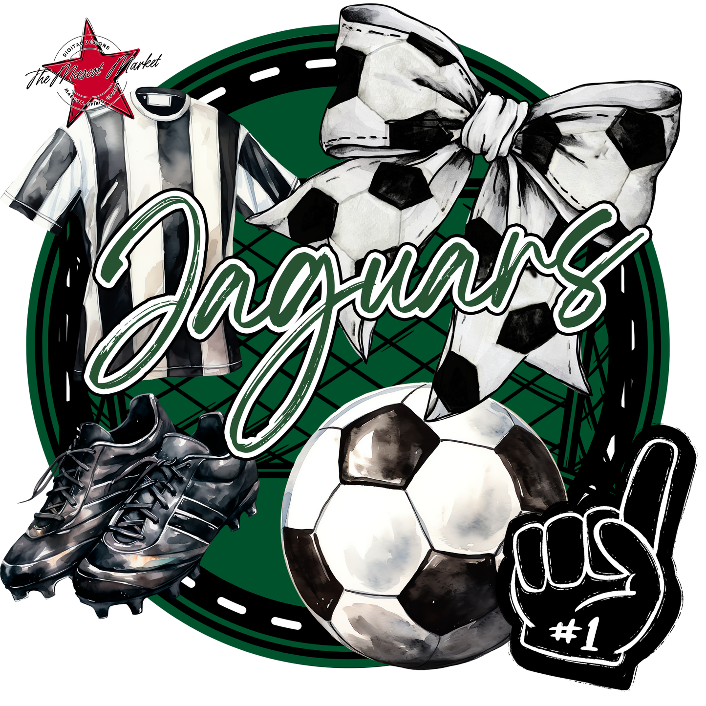 Jaguars Circle Soccer Design-Green