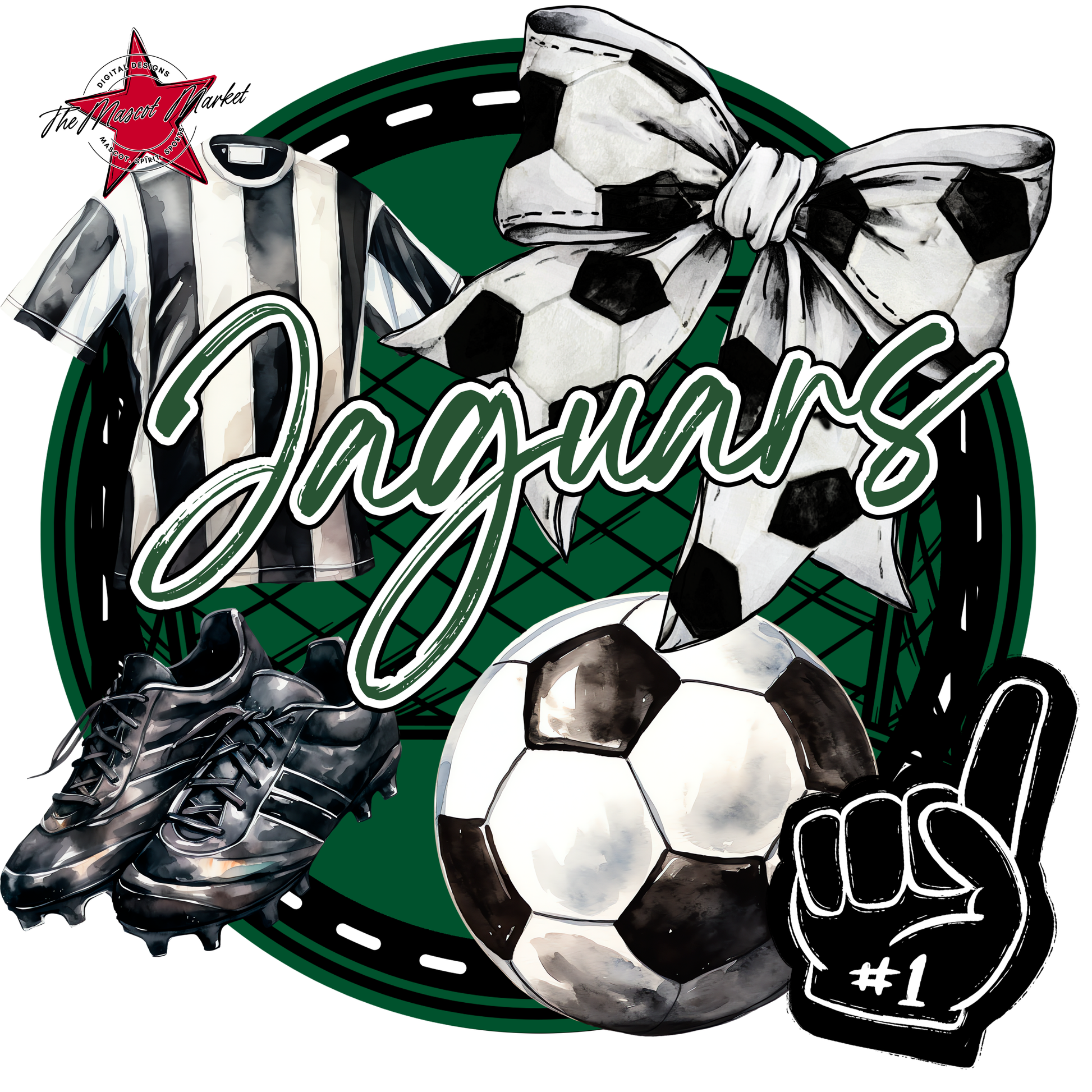 Jaguars Circle Soccer Design-Green