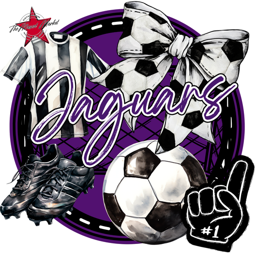 Jaguars Circle Soccer Design-Purple