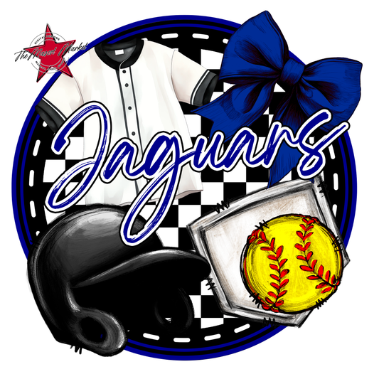 Jaguars Circle Softball Design-Blue