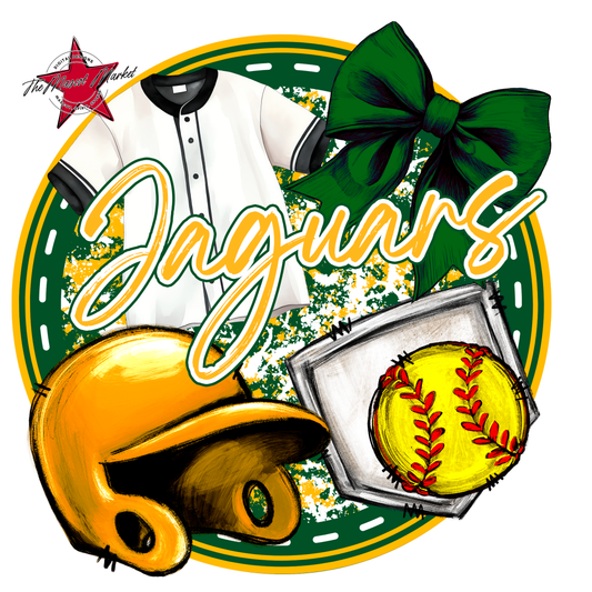 Jaguars Circle Softball Design-Green-Yellow
