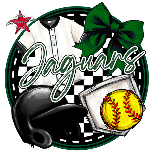 Jaguars Circle Softball Design-Green