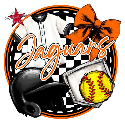 Jaguars Circle Softball Design-Orange