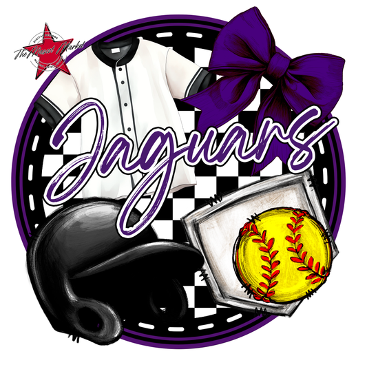 Jaguars Circle Softball Design-Purple