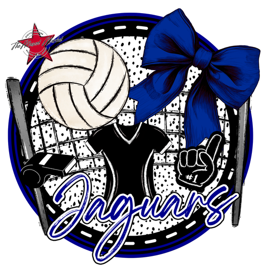 Jaguars Circle Volleyball Design-Blue