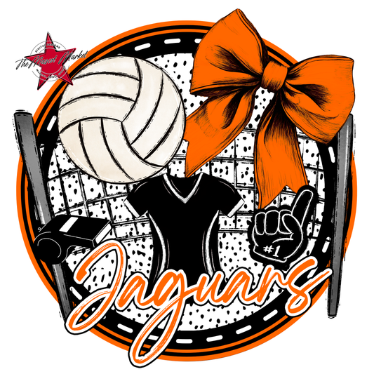 Jaguars Circle Volleyball Design-Orange