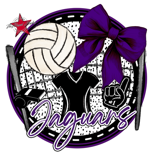 Jaguars Circle Volleyball Design-Purple