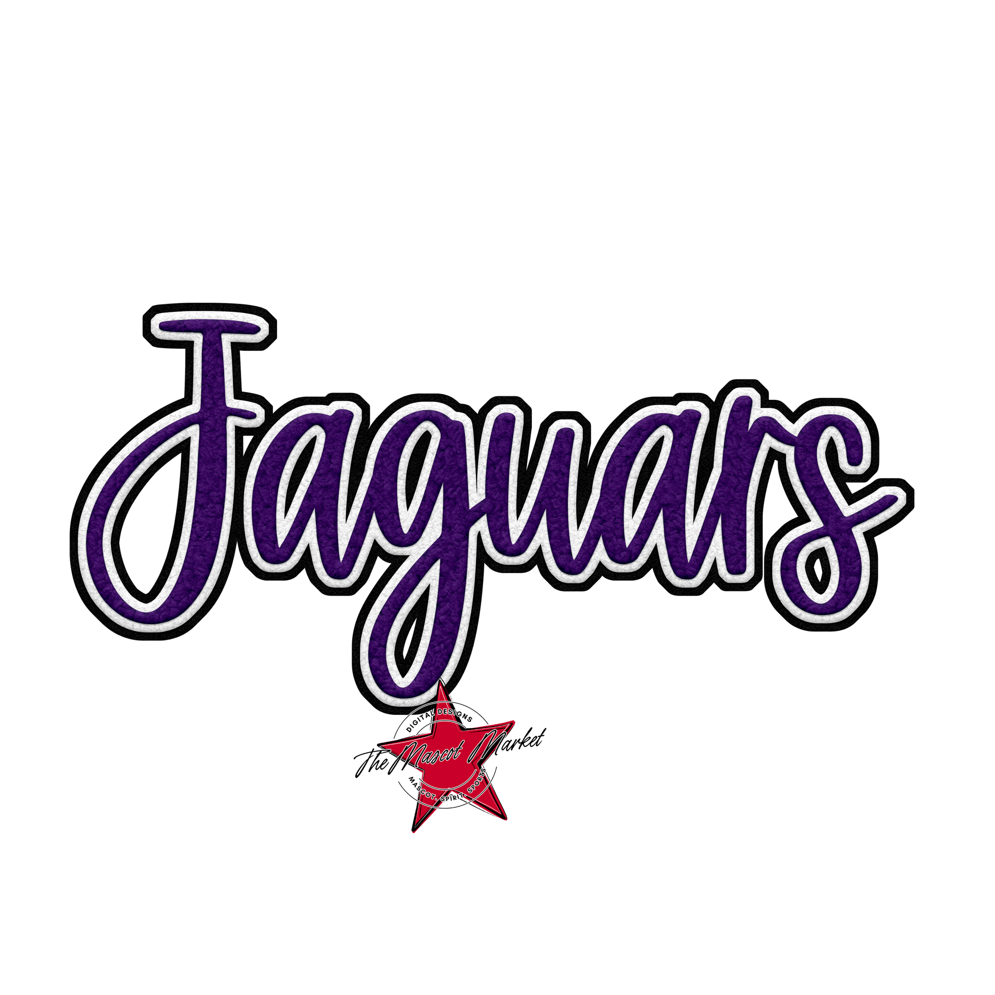 Jaguars Faux Chenille Patch-Purple