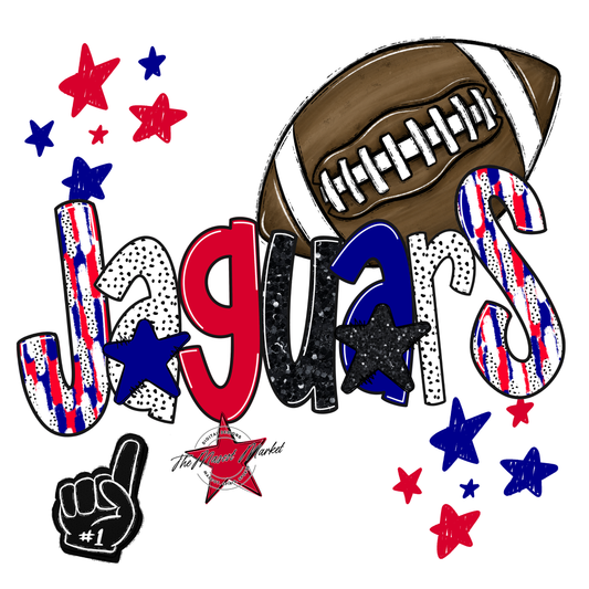 Jaguars Football Scrape-Blue-Red