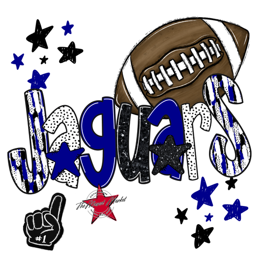 Jaguars Football Scrape-Blue