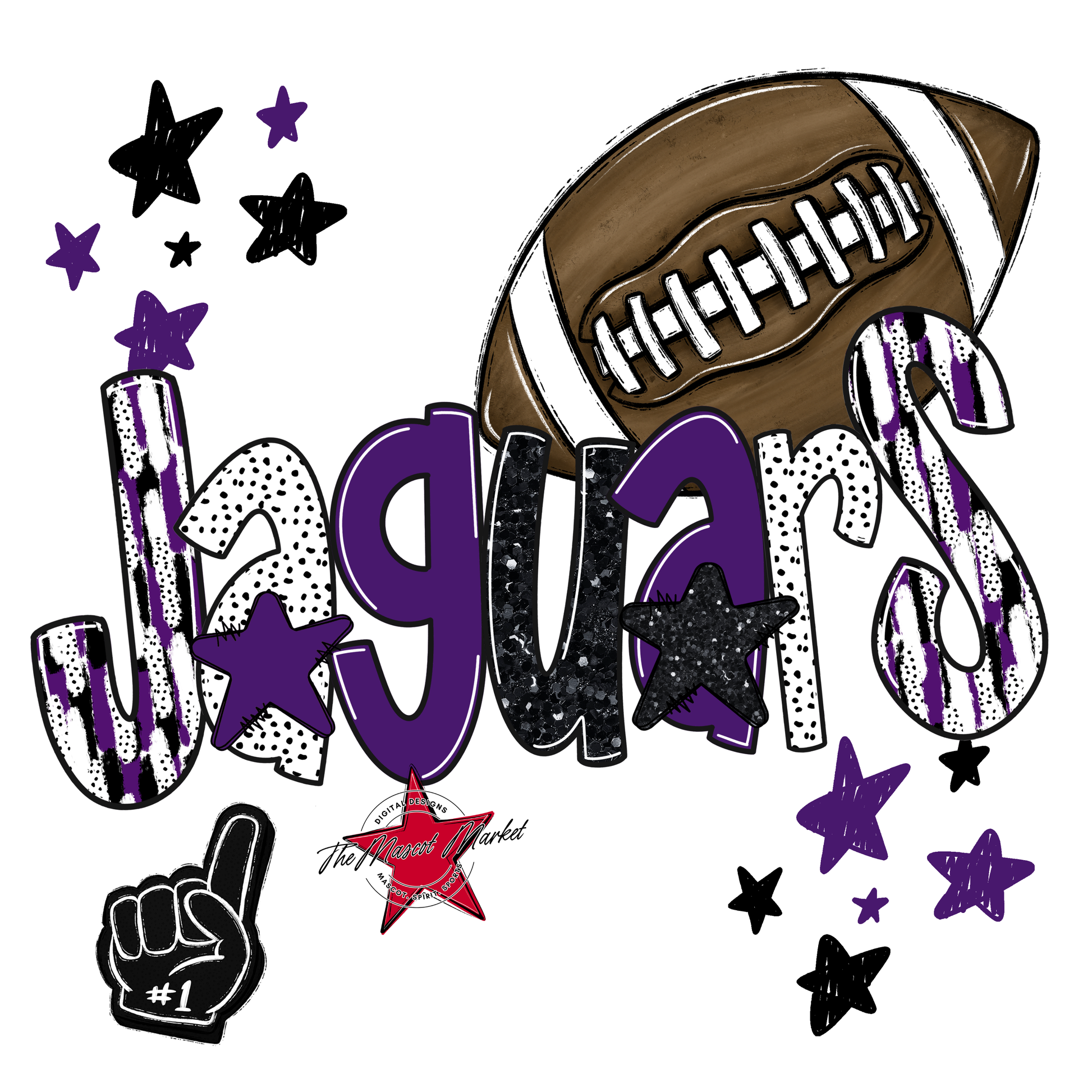 Jaguars Football Scrape-Purple