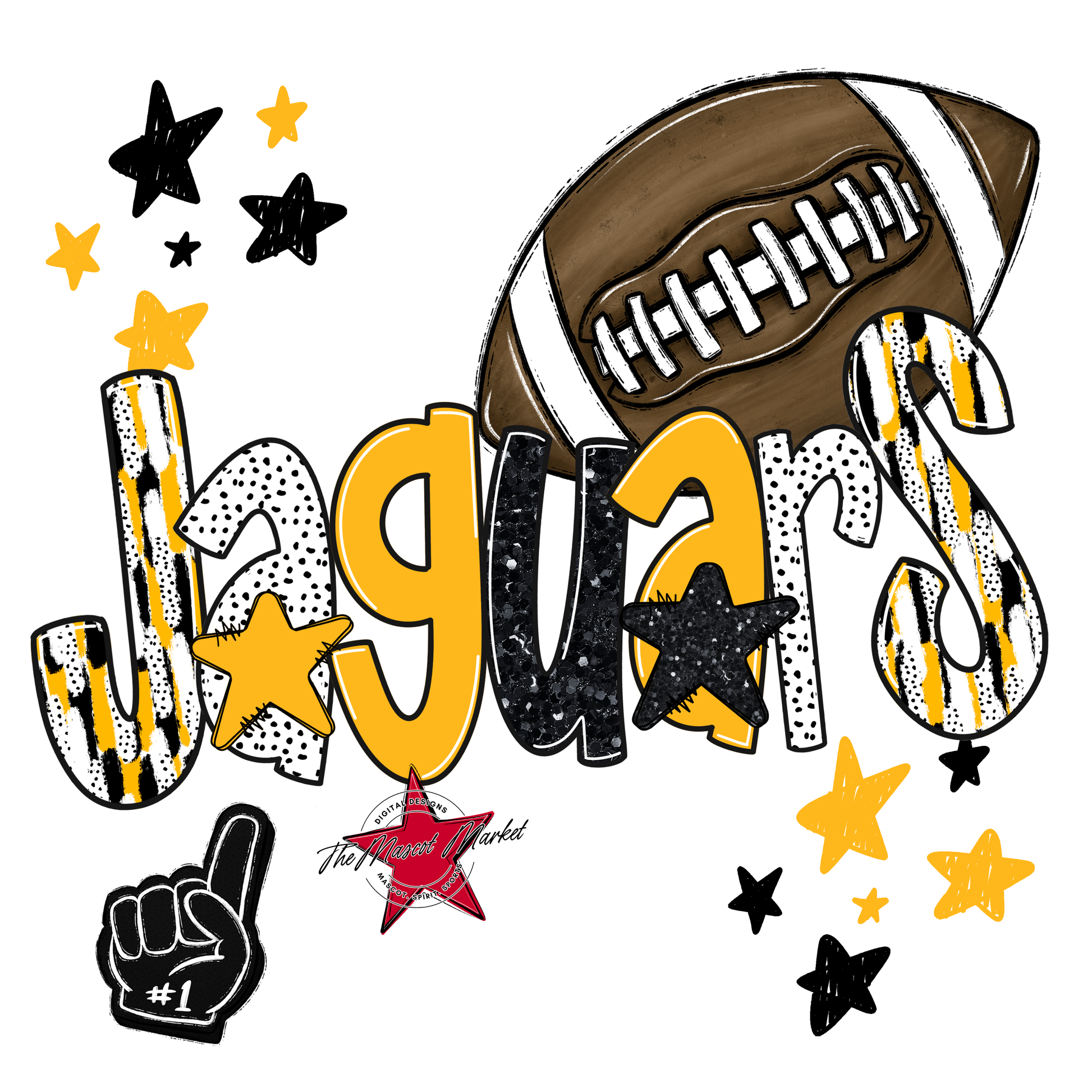 Jaguars Football Scrape-Yellow